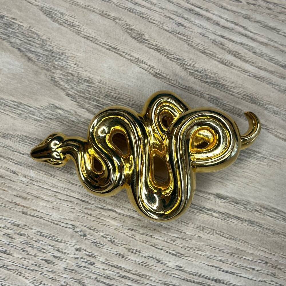 Kieselstein-Cord Snake Serpent Gold Art Bronze Buckle White Lizard Belt RARE - Picture 2 of 12